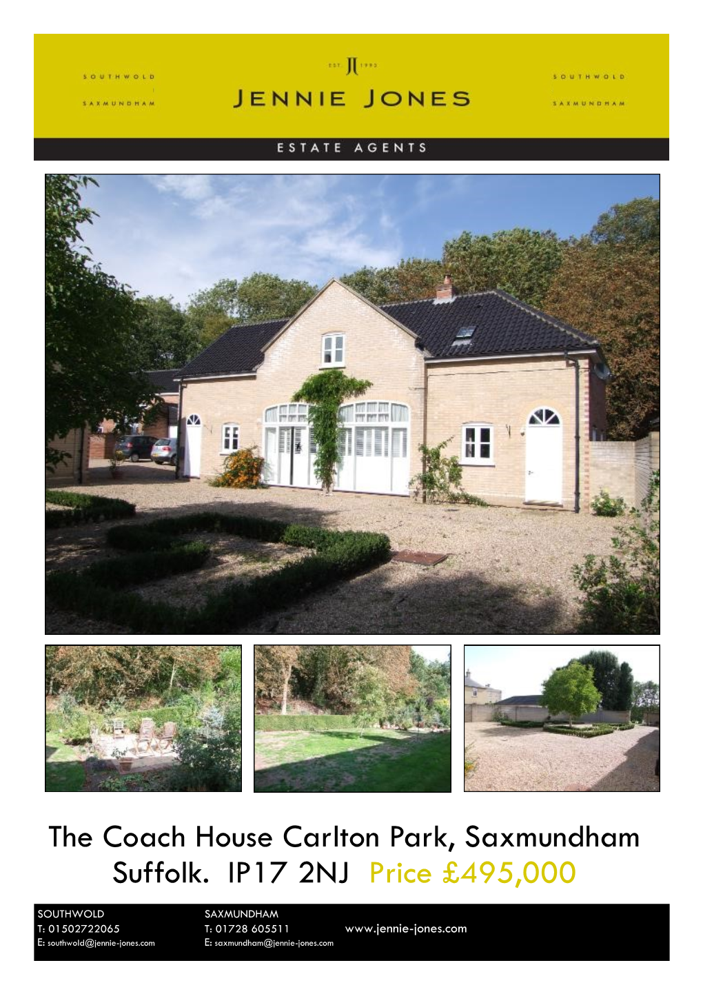 The Coach House Carlton Park, Saxmundham Suffolk. IP17 2NJ Price £495,000