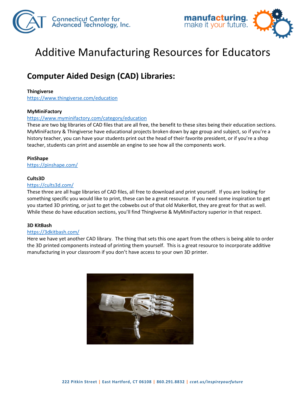 Additive Manufacturing Resources for Educators