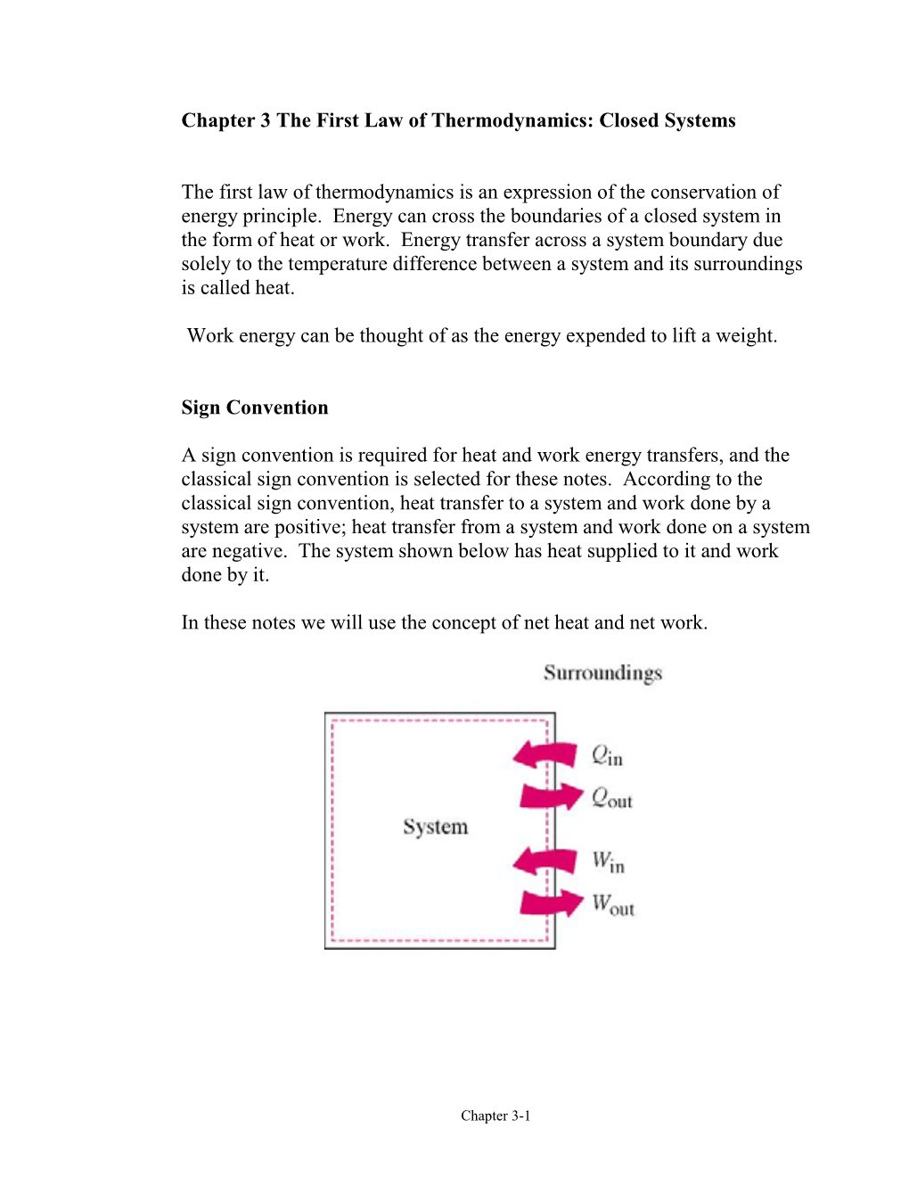 Chapter 3 the First Law of Thermodynamics: Closed Systems