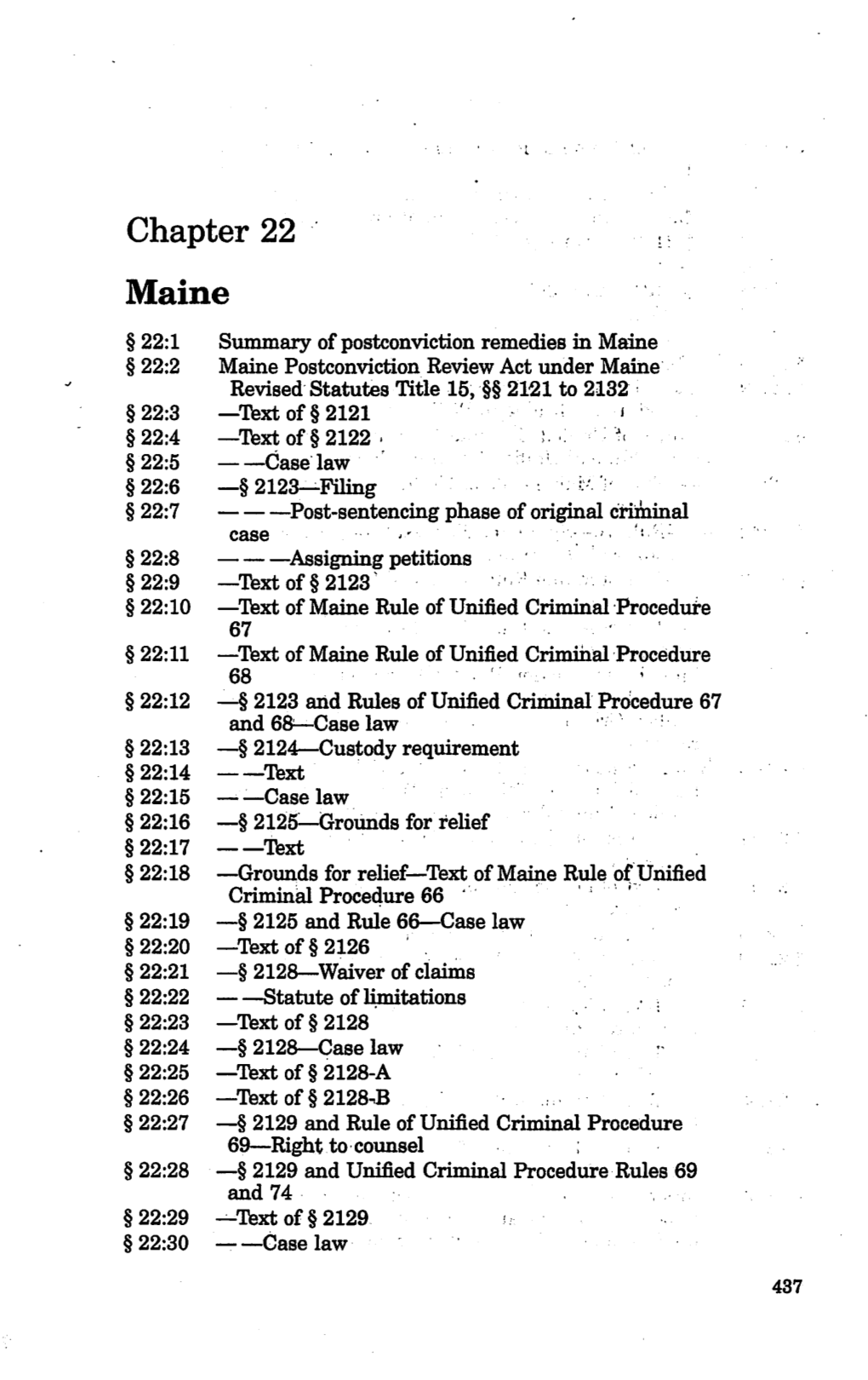 Maine Attorney Post Conviction Manual
