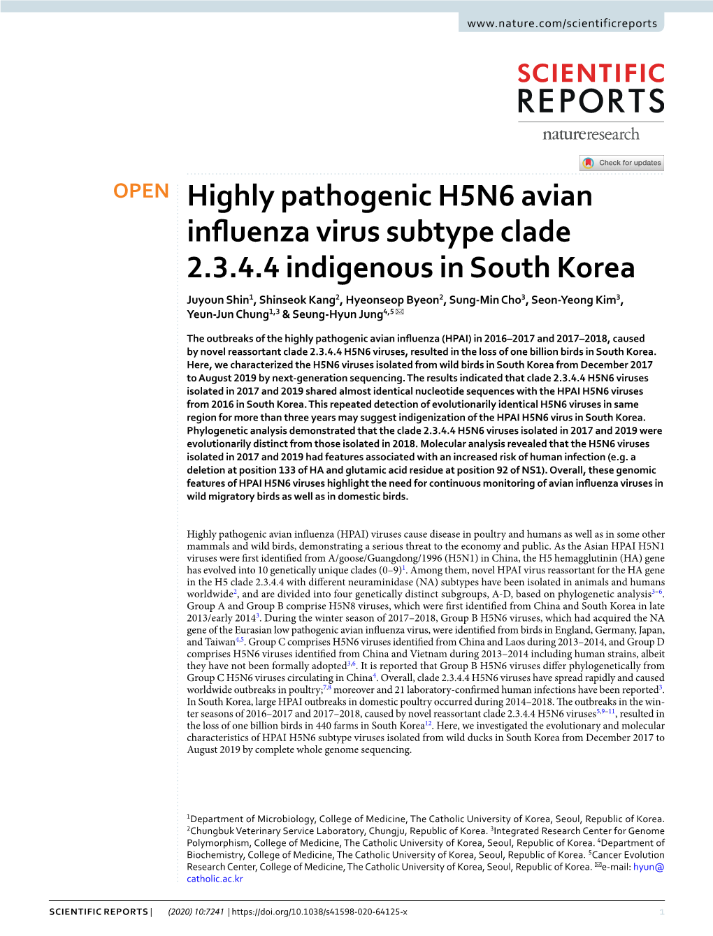 Highly Pathogenic H5N6 Avian Influenza Virus Subtype Clade 2.3