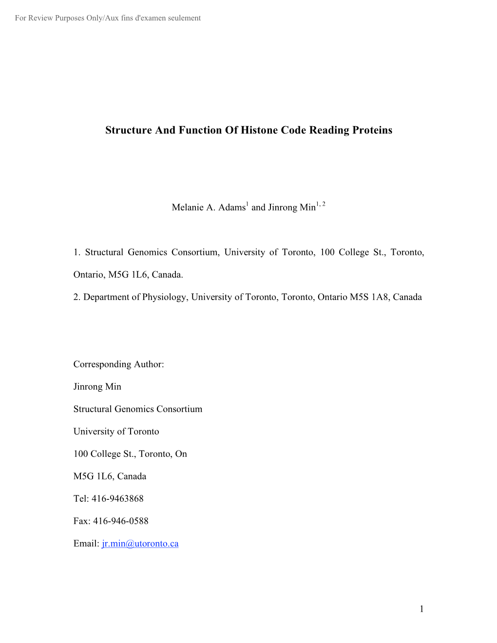 Structure and Function of Histone Code Reading Proteins