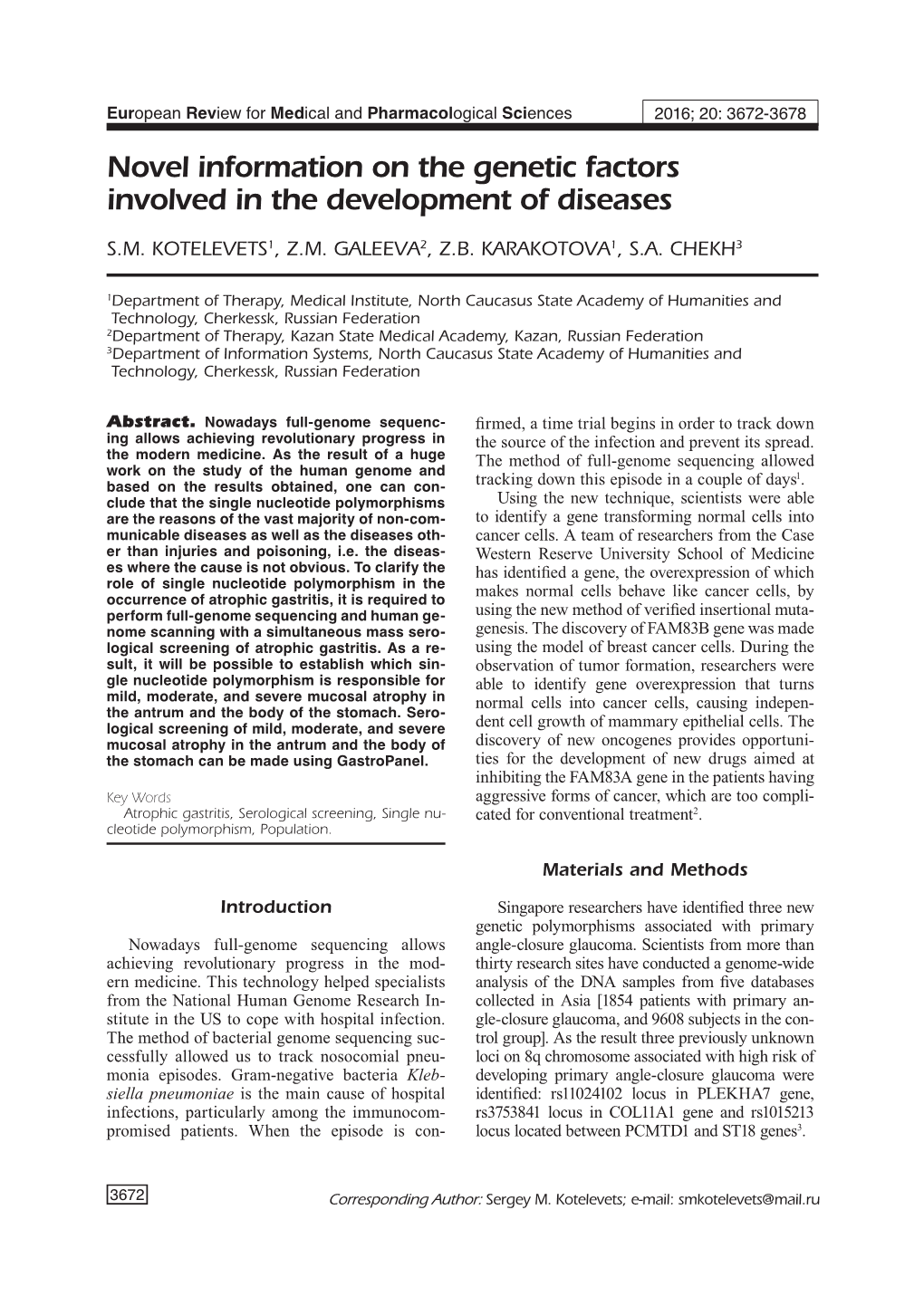 3672-3678-Novel Information on the Genetic Factors Involved in the Development of Diseases