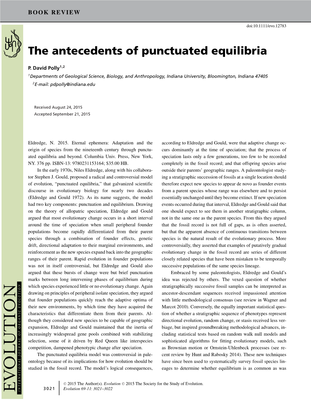 The Antecedents of Punctuated Equilibria