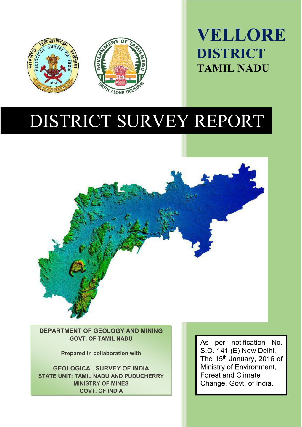 Vellore District Survey Report