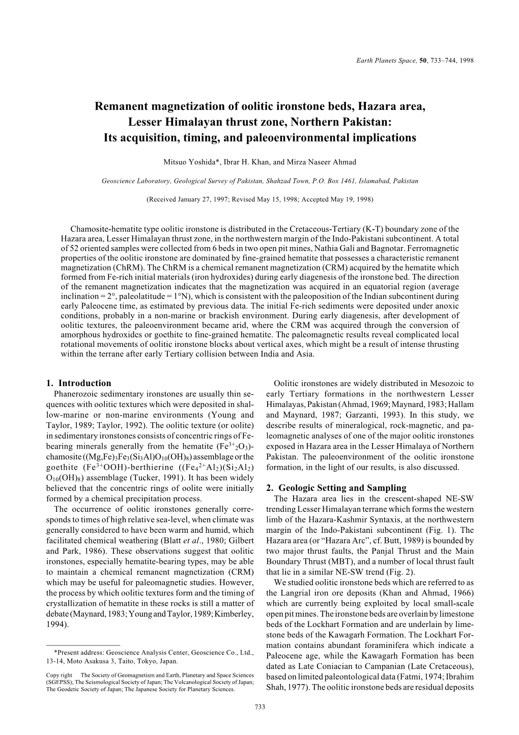 Remanent Magnetization of Oolitic Ironstone Beds