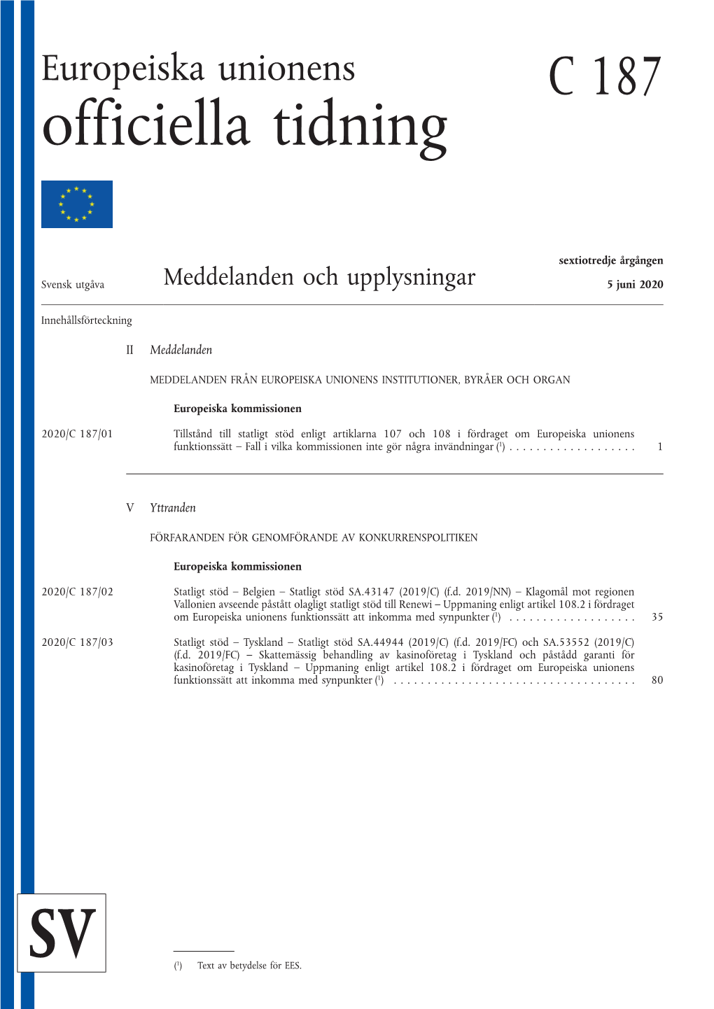 Europeiska Unionens Officiella Tidning C 187/1