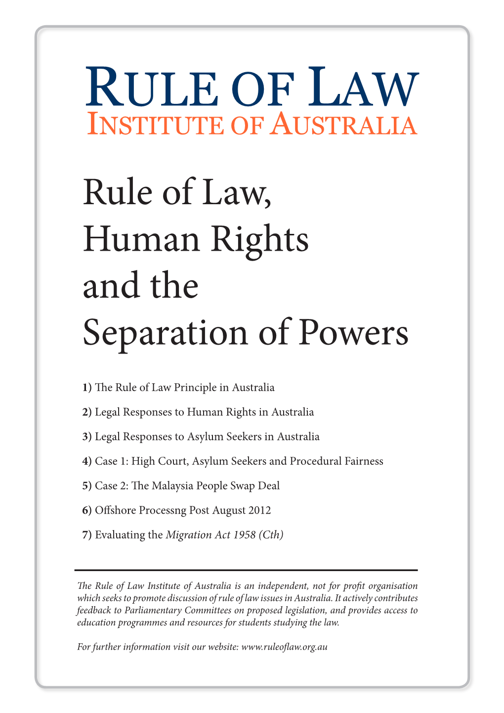 Legal Responses to Asylum Seekers in Australia