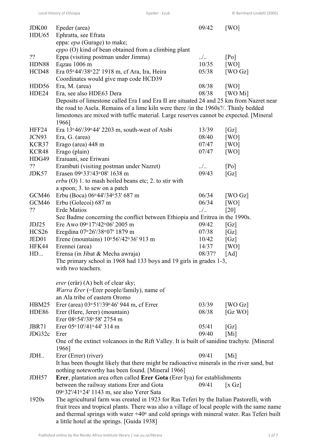 Local History of Ethiopia Epeder - Ezub © Bernhard Lindahl (2005)