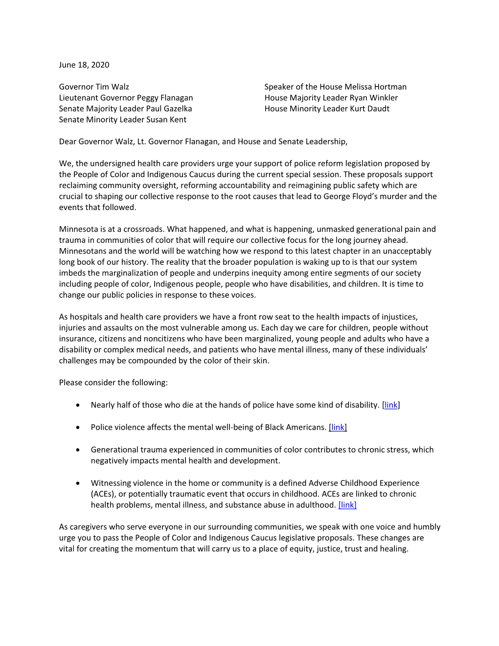 Health Care Provider Support Ltr-POCI Caucus Legislation.Pdf