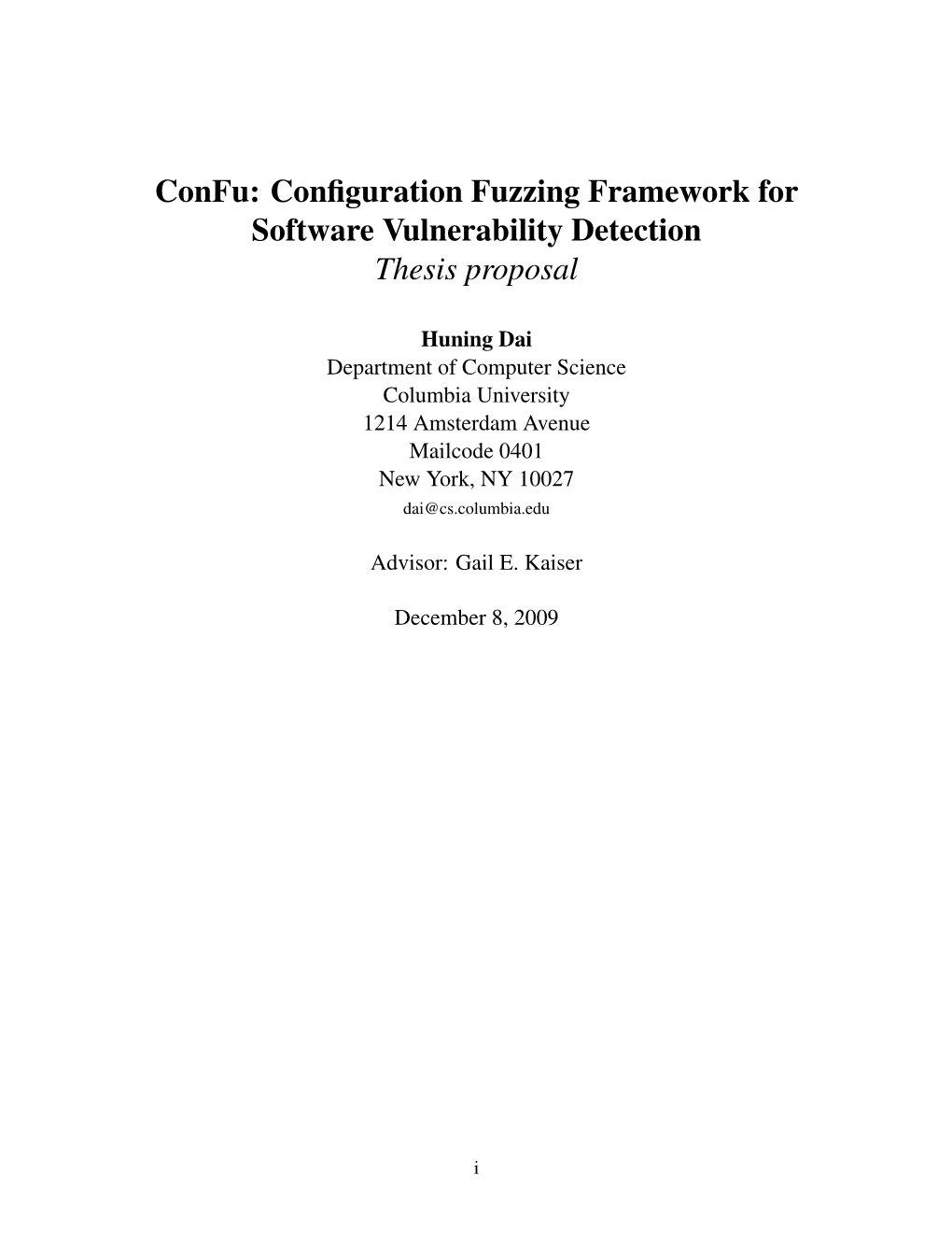 Configuration Fuzzing Framework for Software Vulnerability