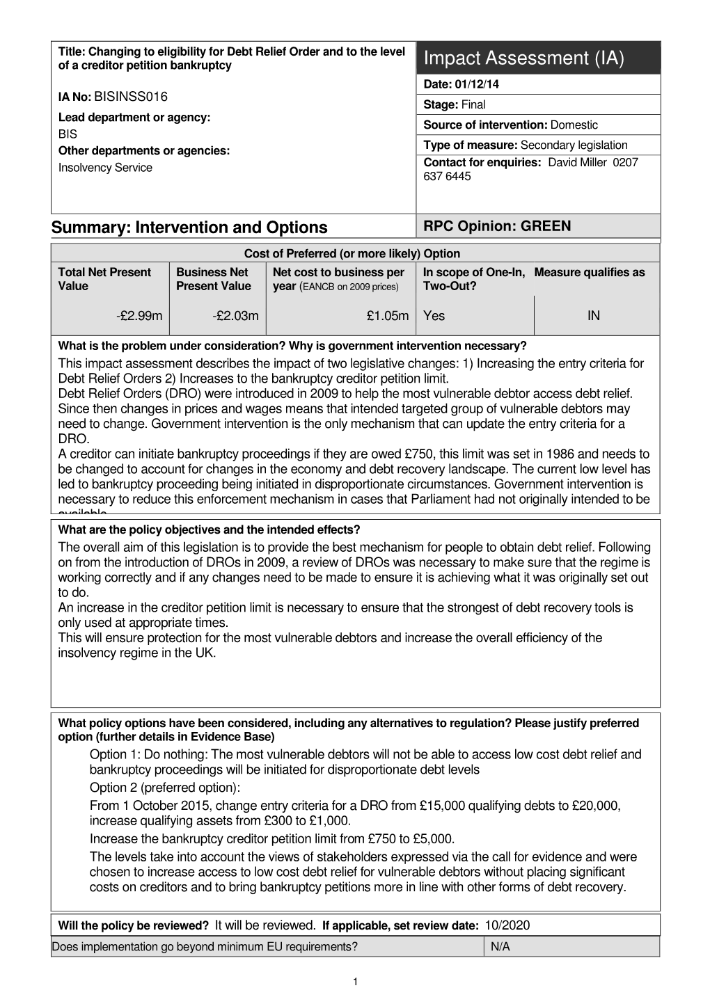 The Insolvency Act 1986 (Amendment) Order 2015