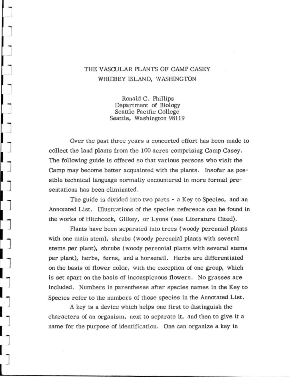 The Vascular Plants of Camp Casey, Whidbey Island, Washington