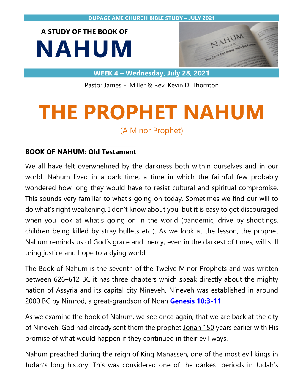 NAHUM Bible Study