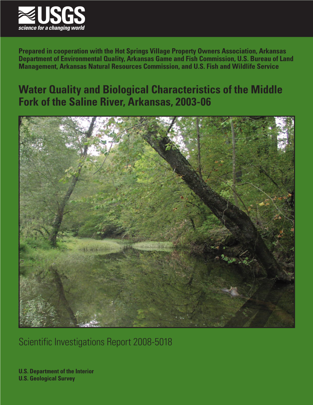 Water Quality and Biological Characteristics of the Middle Fork of the Saline River, Arkansas, 2003-06