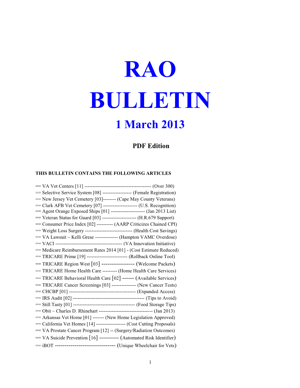 Bulletin 130301 PDF Edition