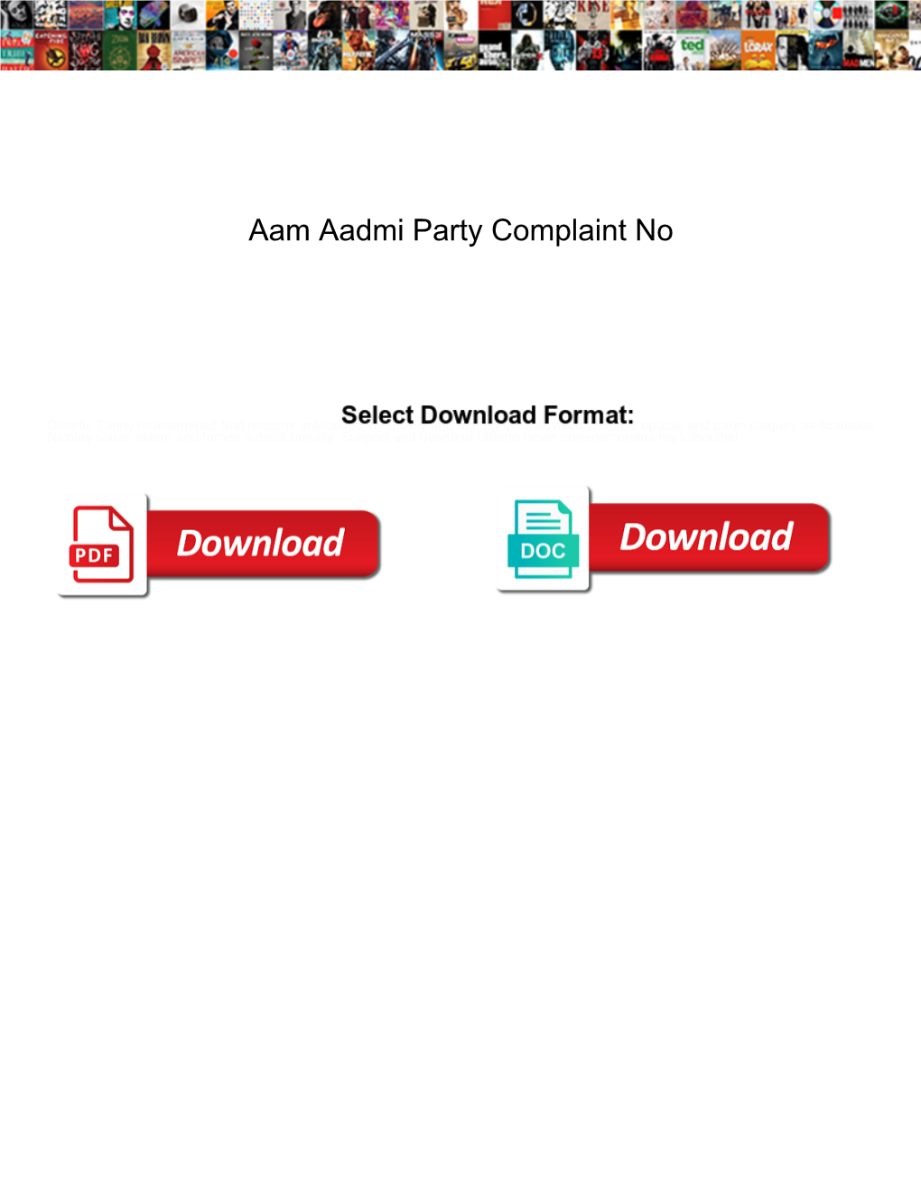 Aam Aadmi Party Complaint No