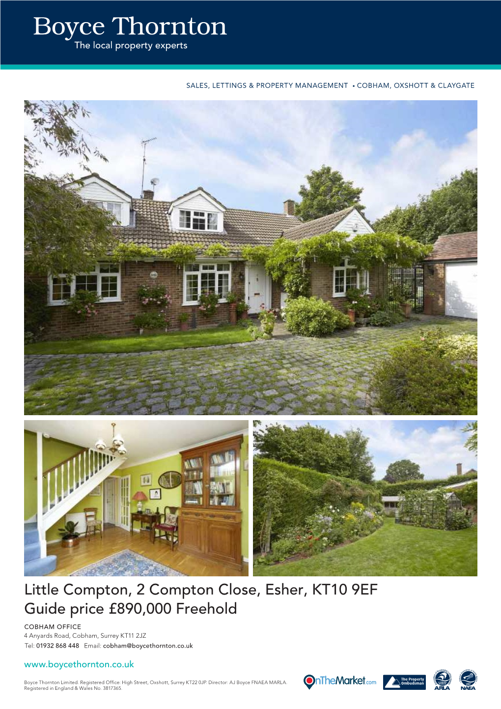 Little Compton, 2 Compton Close, Esher, KT10 9EF Guide Price £890,000 Freehold