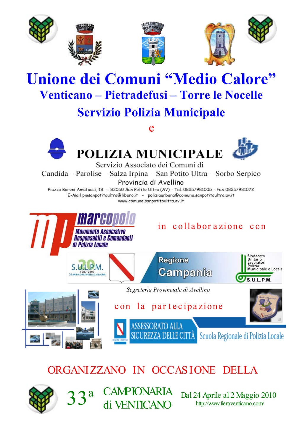 Unione Dei Comuni “Medio Calore” Venticano – Pietradefusi – Torre Le Nocelle