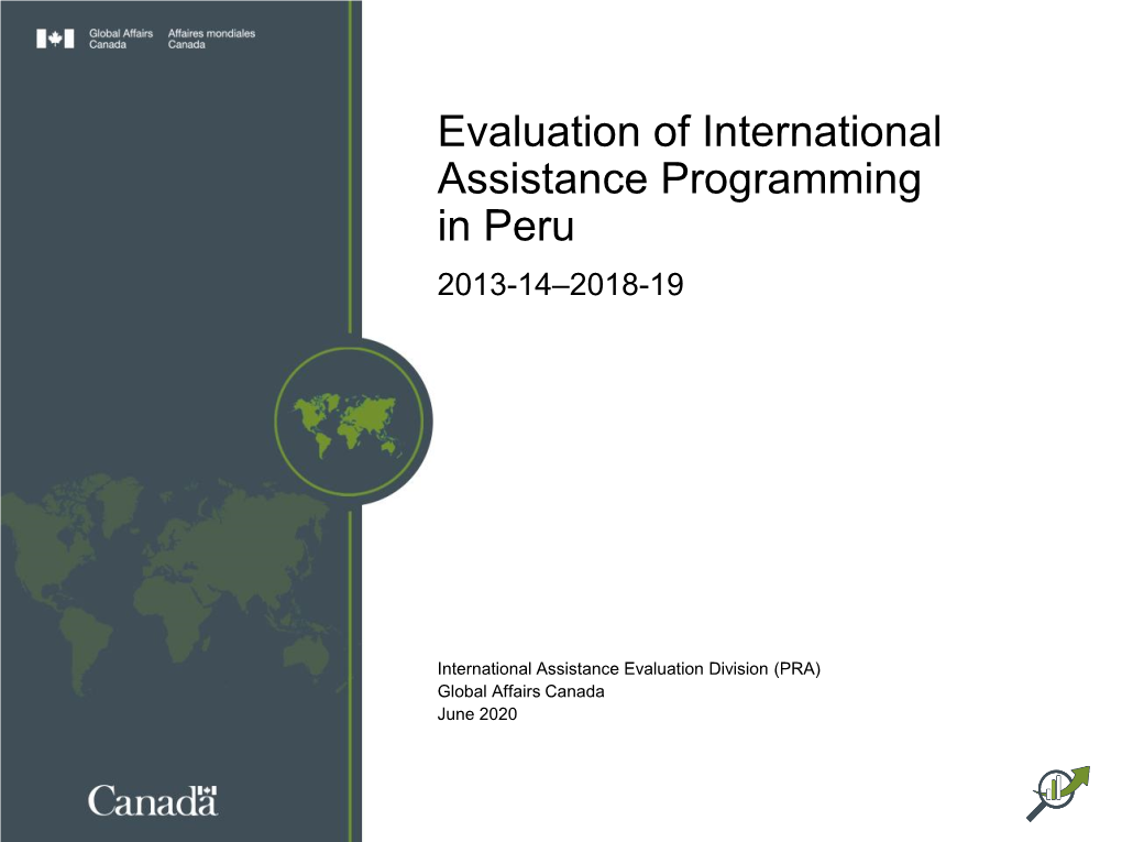 Evaluation of International Assistance Programming in Peru 2013-14–2018-19