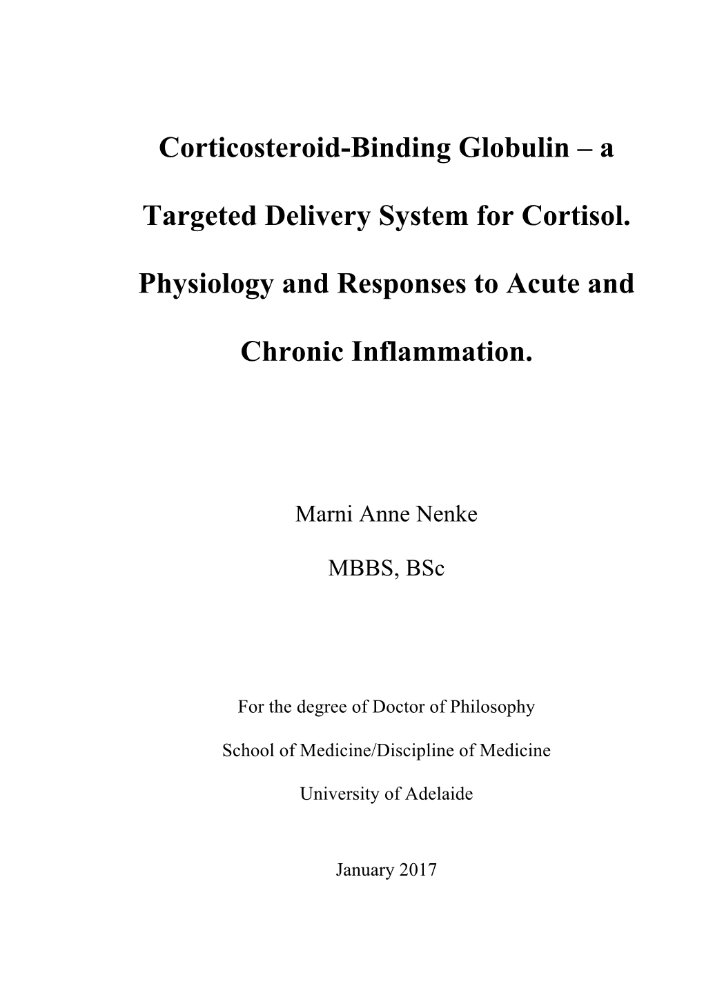 Corticosteroid-Binding Globulin – a Targeted Delivery System For