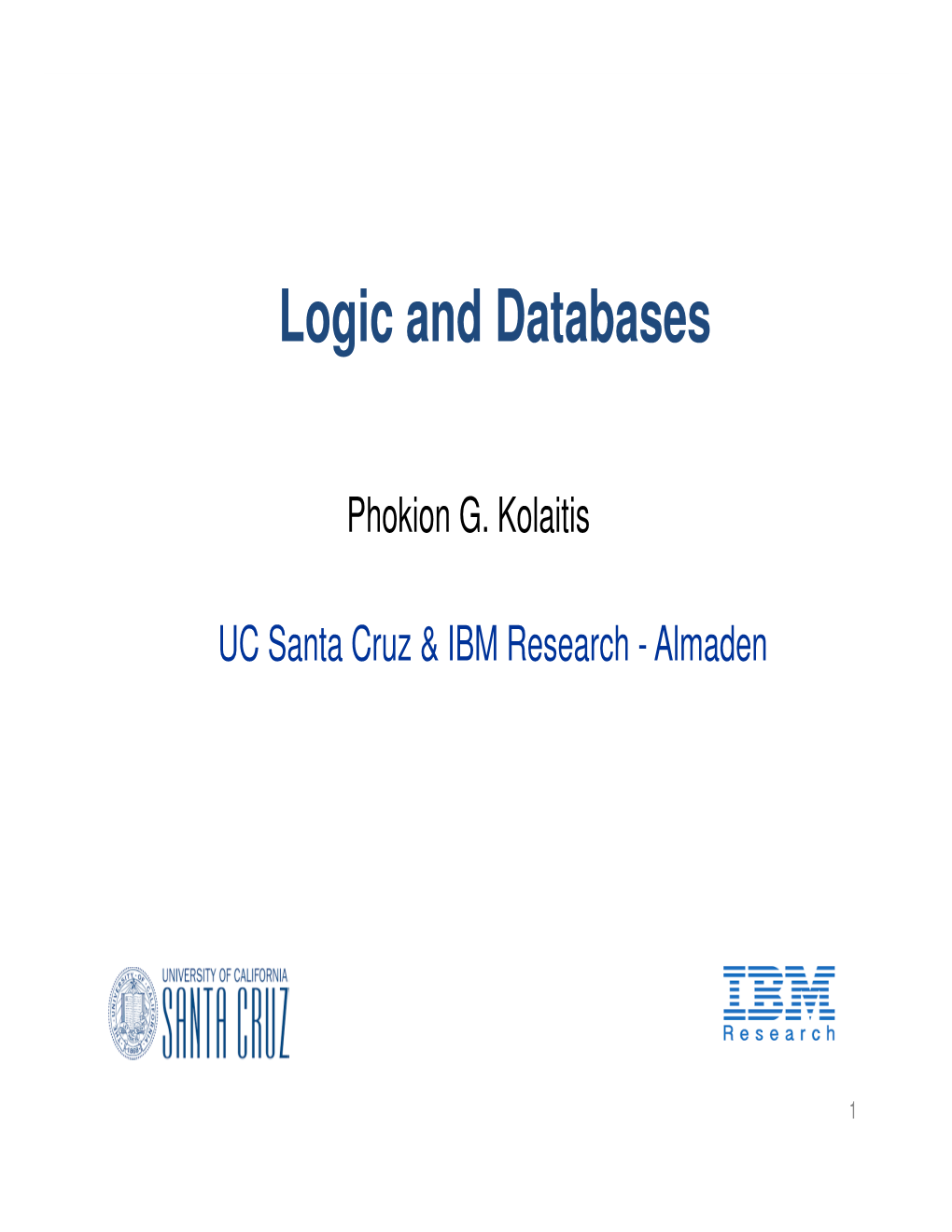 Logic and Databases