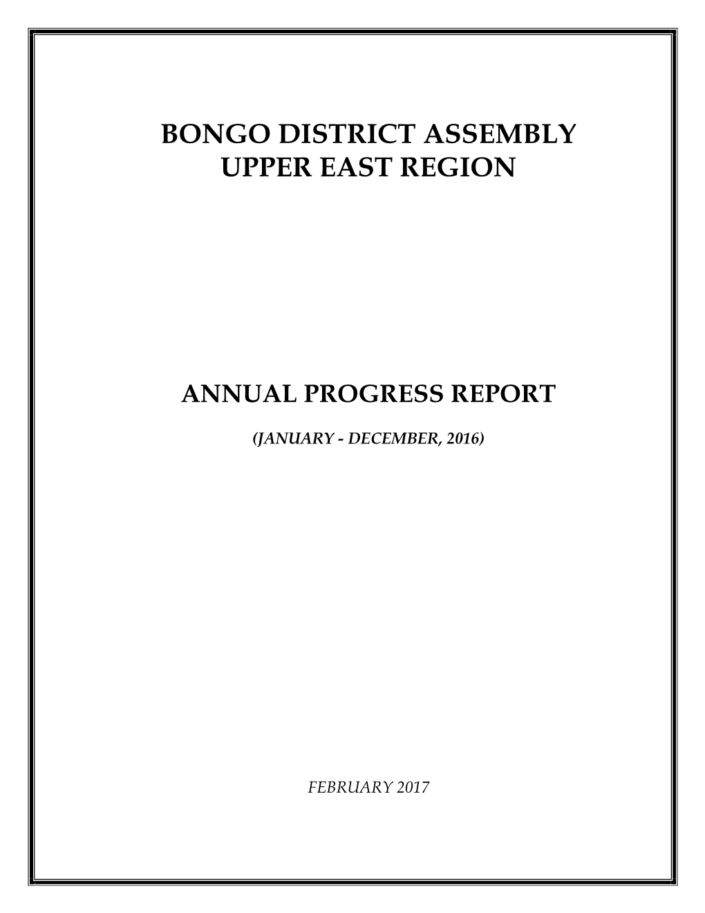 Bongo District Assembly Upper East Region