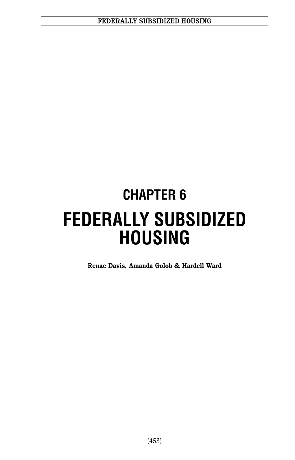 Federally Subsidized Housing