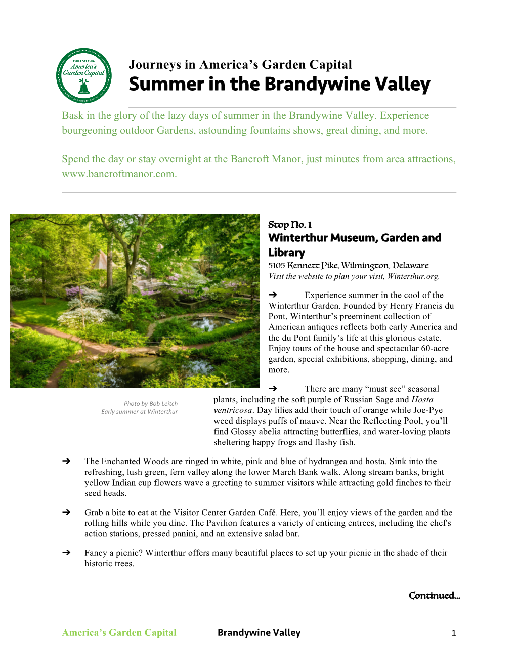Summer in the Brandywine Valley