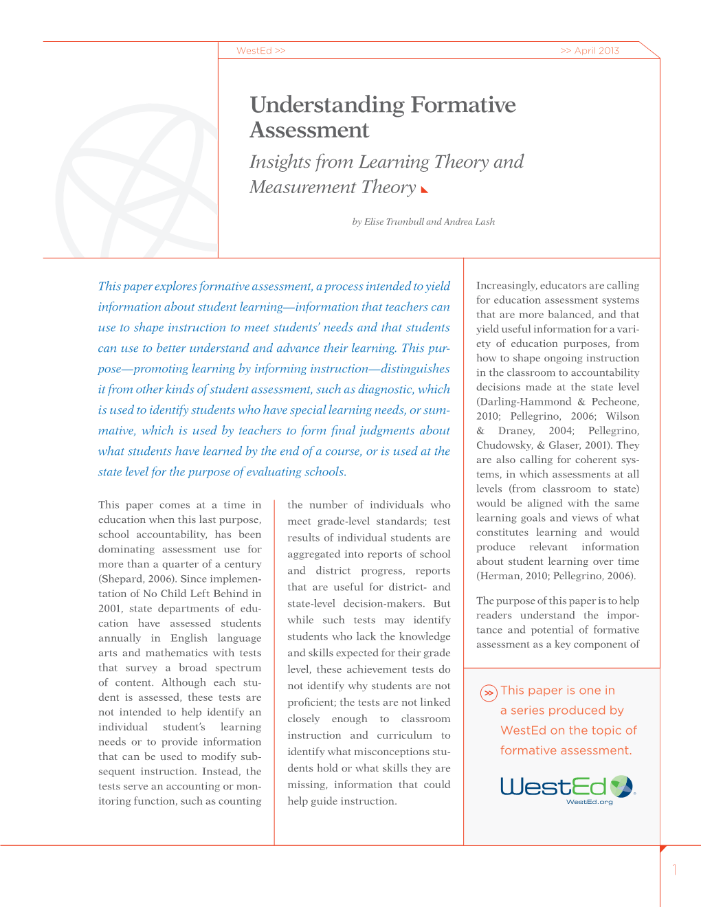 Understanding Formative Assessment Insights from Learning Theory and Measurement Theory