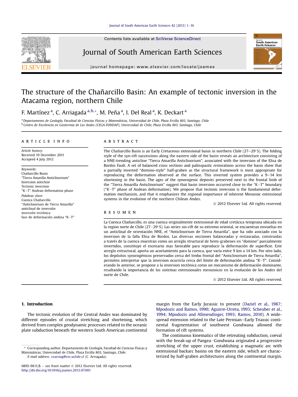 The Structure of the Chanarcillo Basin: an Example of Tectonic