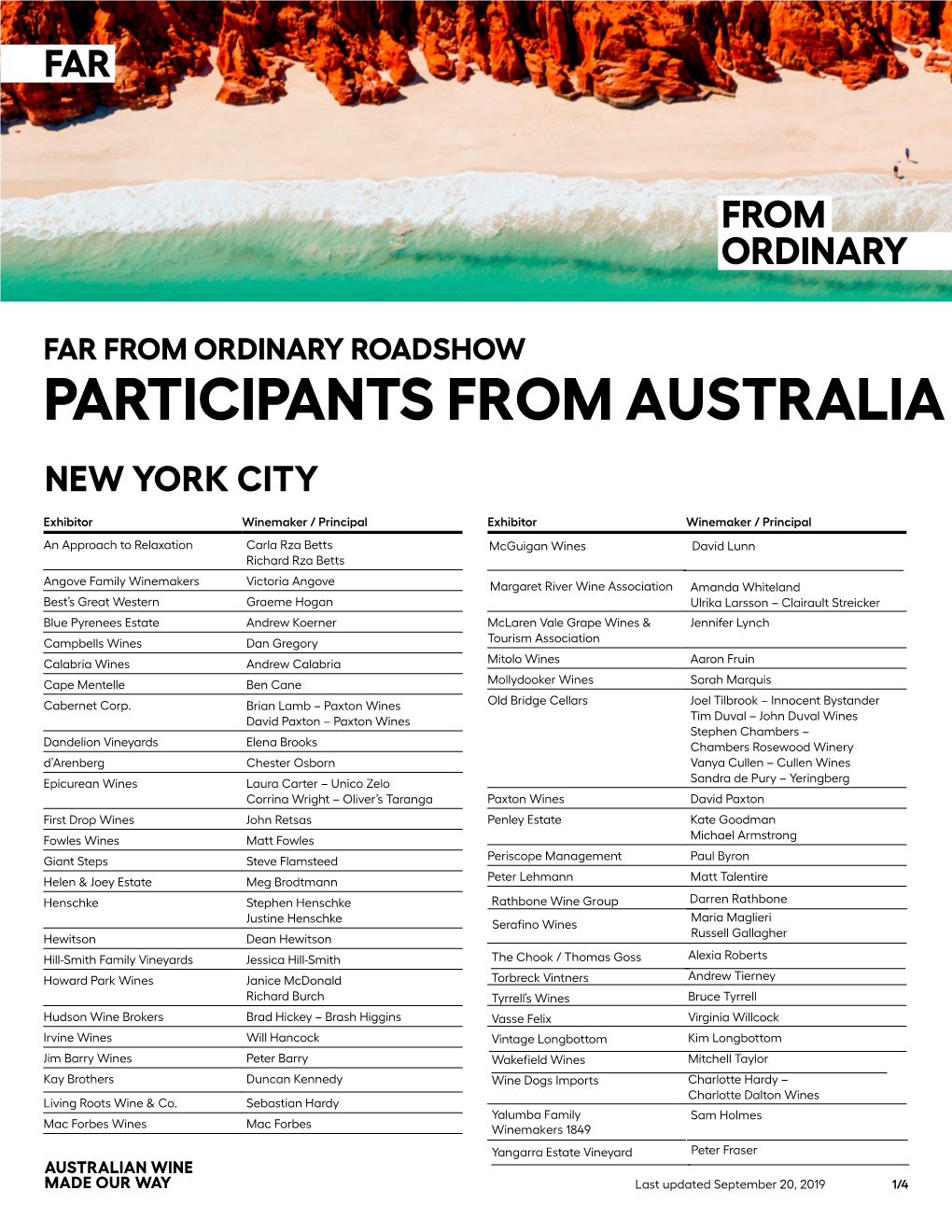 New York Participant List