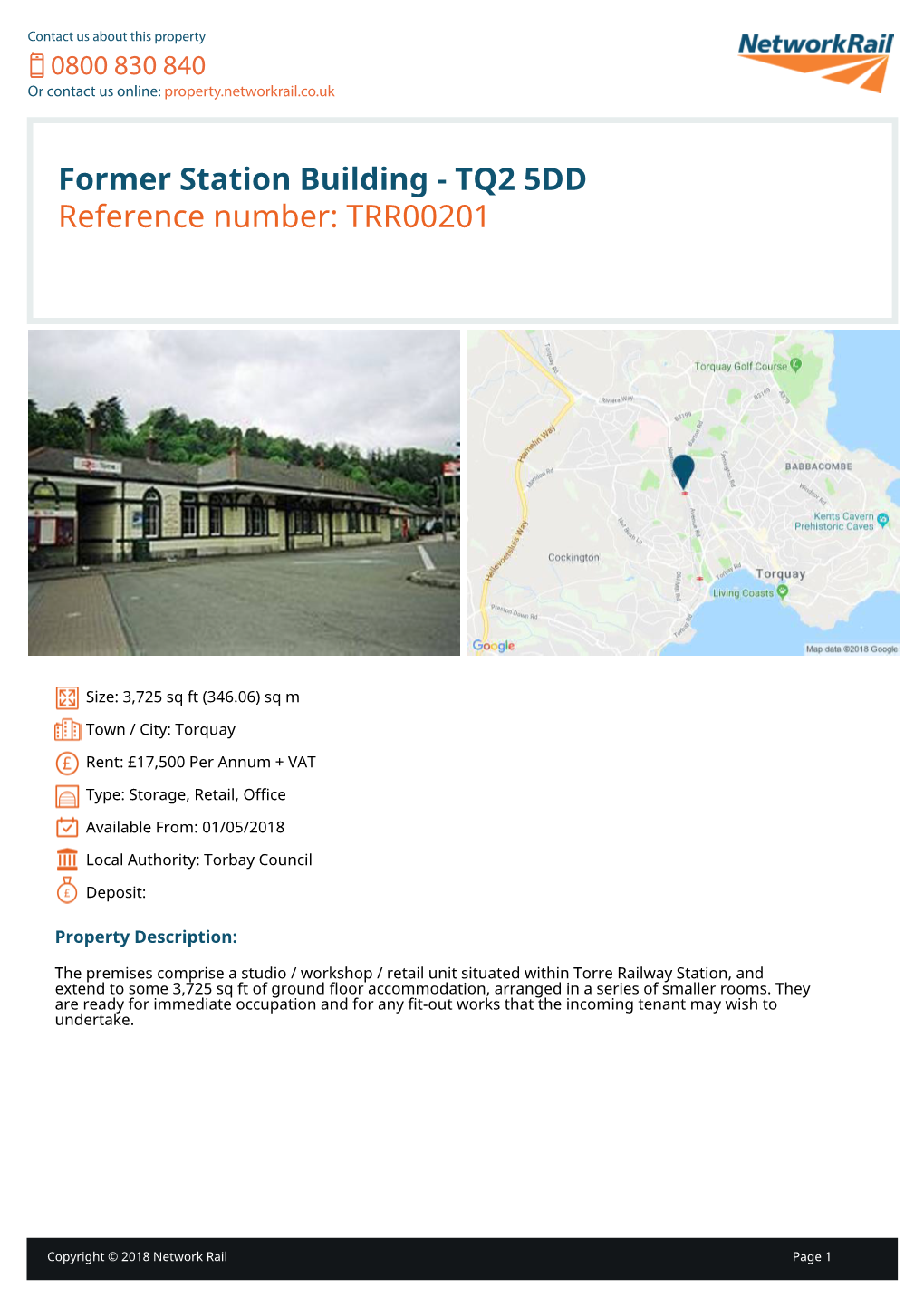 Former Station Building - TQ2 5DD Reference Number: TRR00201