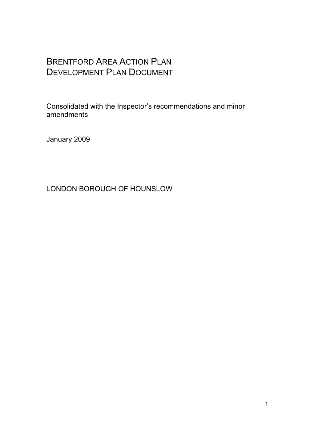 Brentford Area Action Plan Development Plan Document