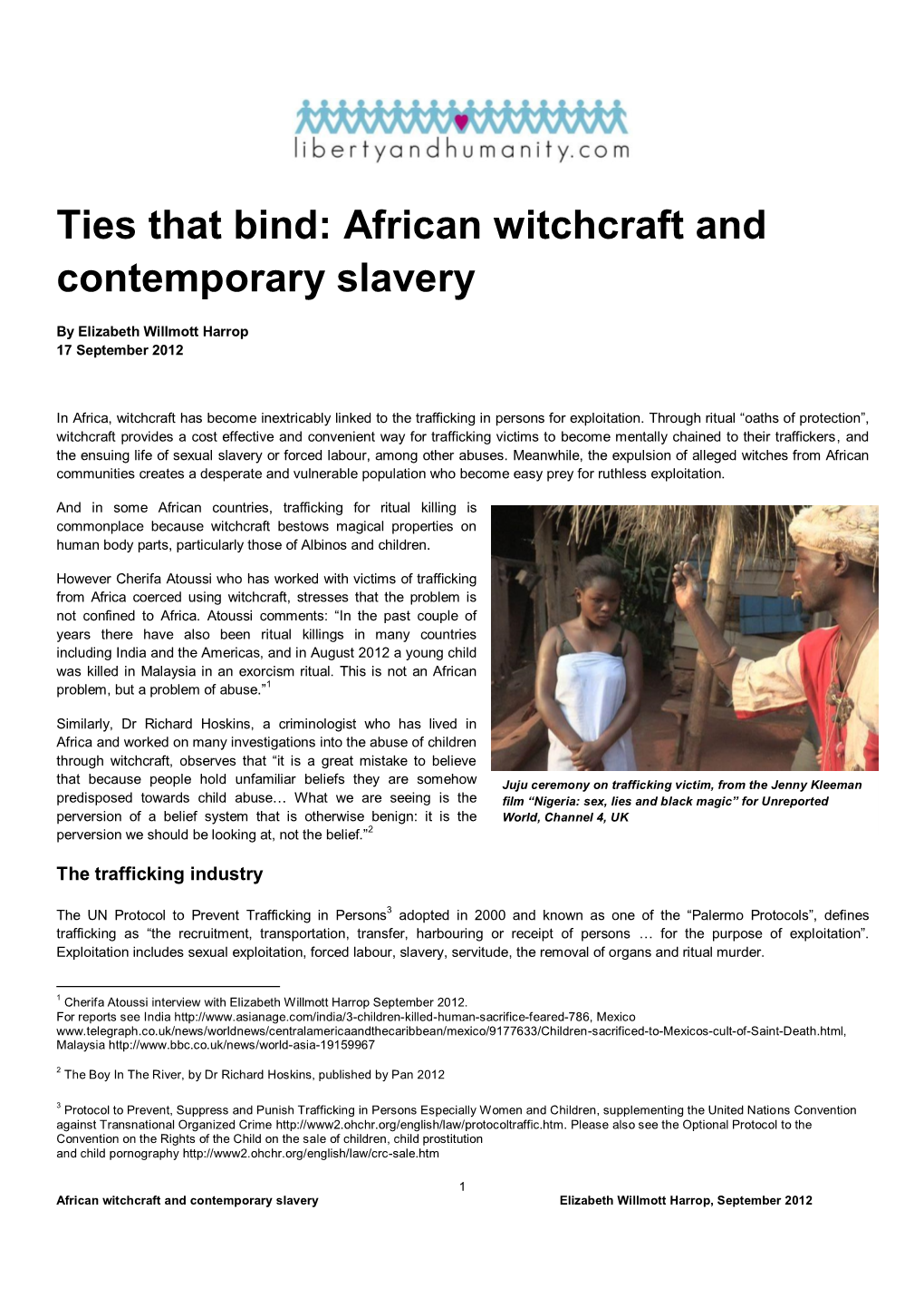 Ties That Bind: African Witchcraft and Contemporary Slavery
