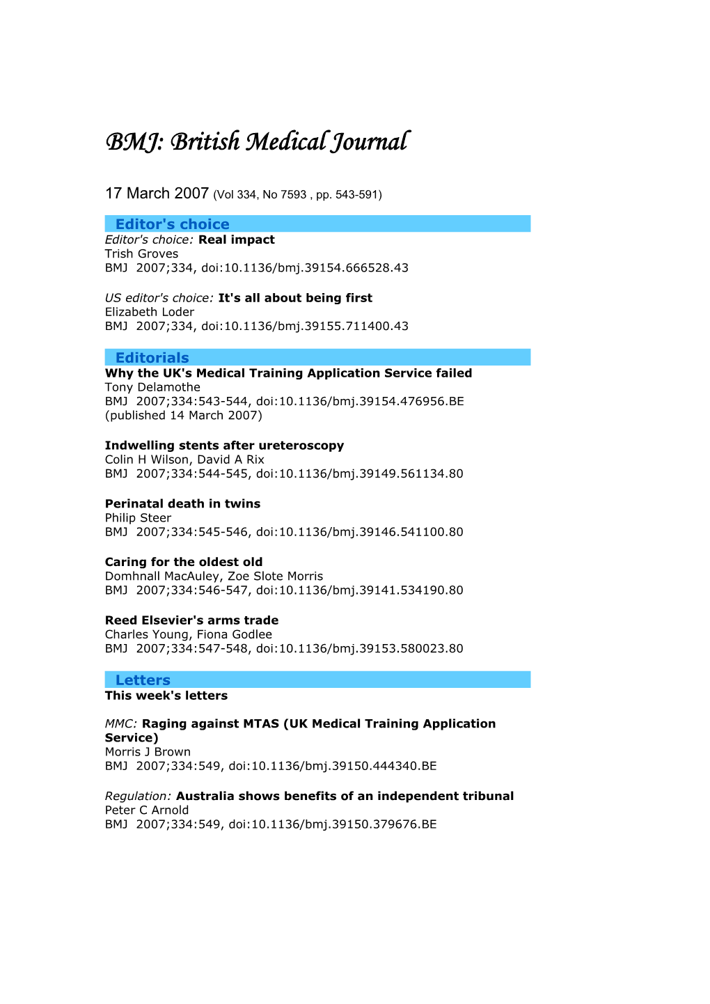 BMJ: British Medical Journal