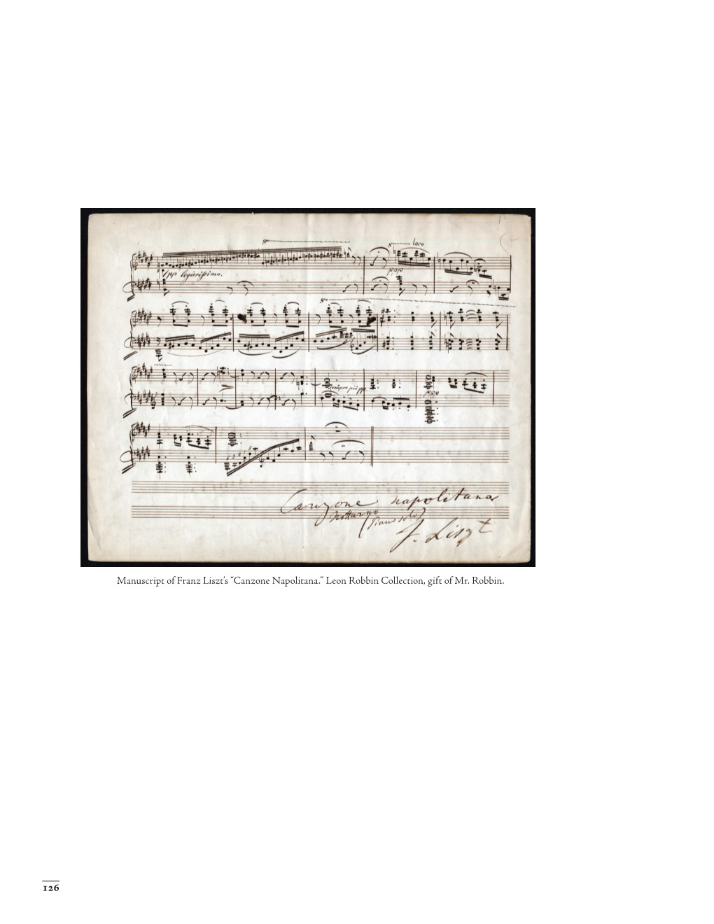 Manuscript of Franz Liszt's