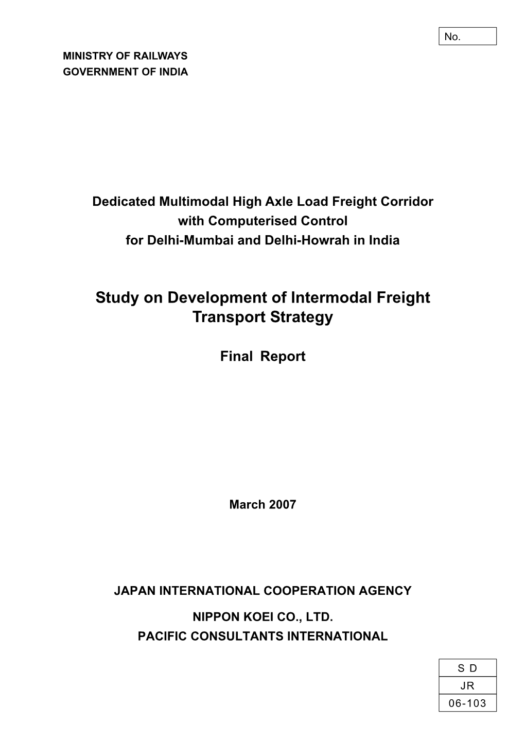 Study on Development of Intermodal Freight Transport Strategy