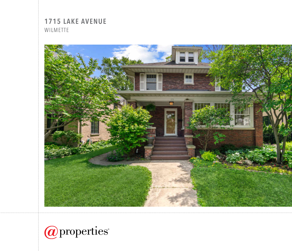 1715 Lake Avenue Wilmette a Classic Brick Home in Mckenzie District