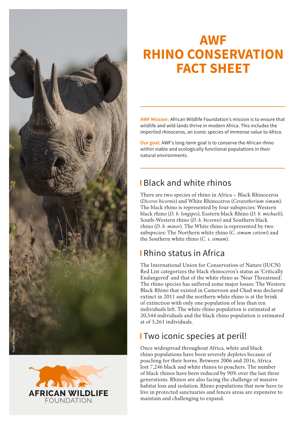 Awf Rhino Conservation Fact Sheet