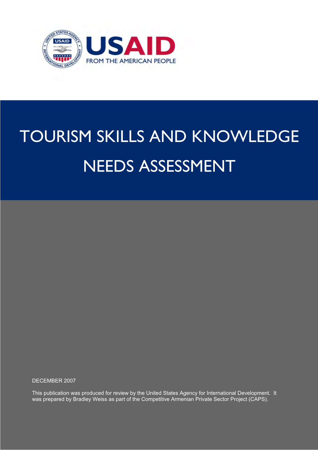 Tourism Skills and Knowledge Needs Assessment