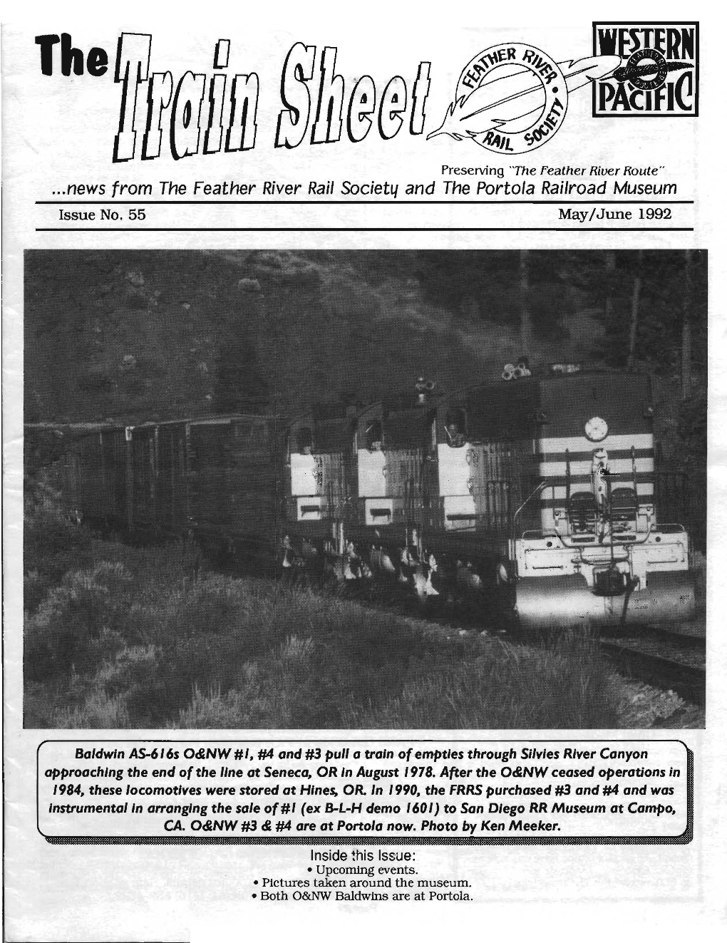 News from the Feather River Rail Societll and the Portola Railroad Museum Issue No