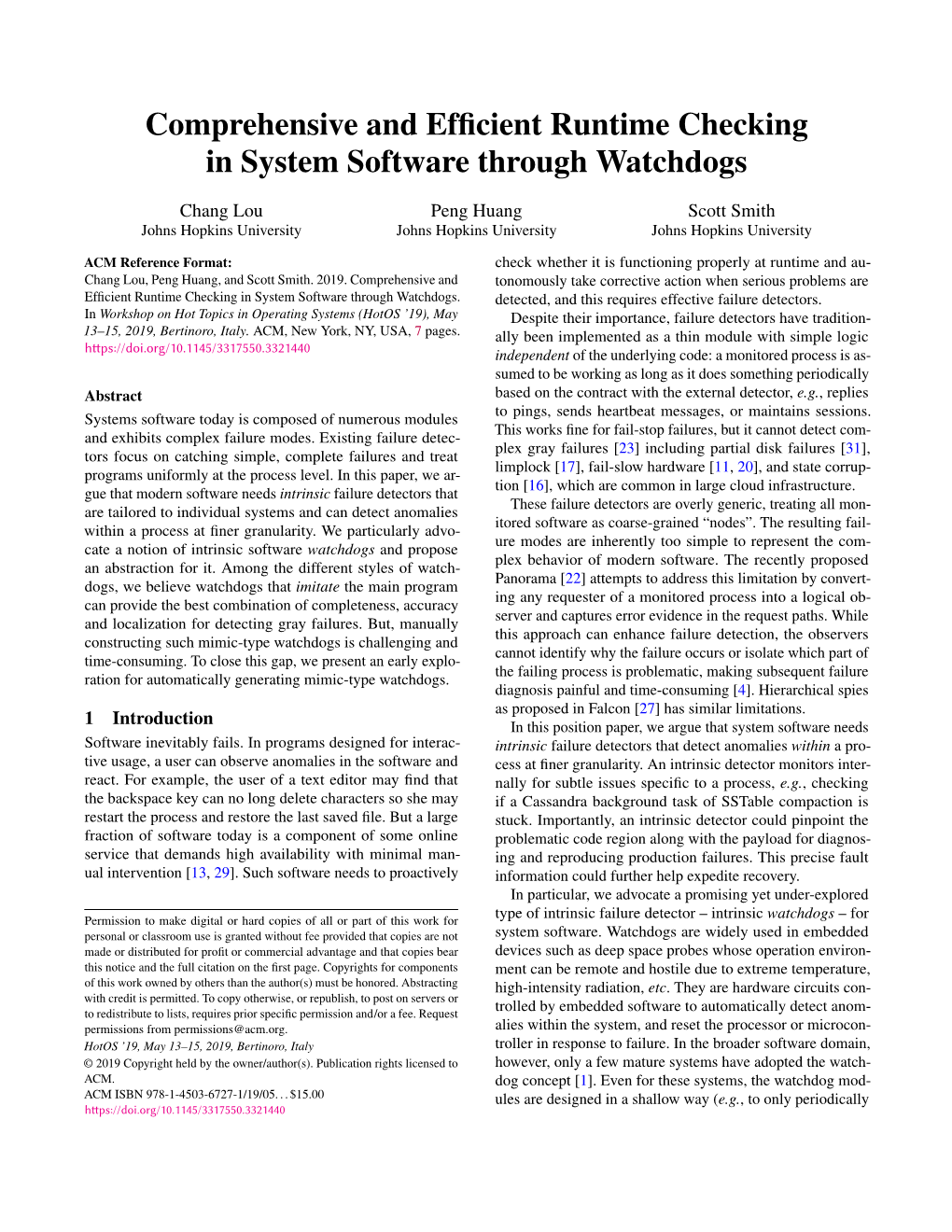 Comprehensive and Efficient Runtime Checking in System Software Through Watchdogs