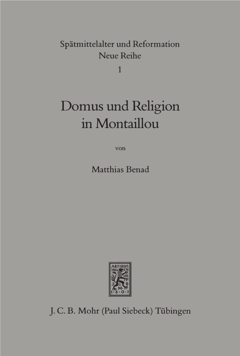 Domus Und Religion in Montaillou