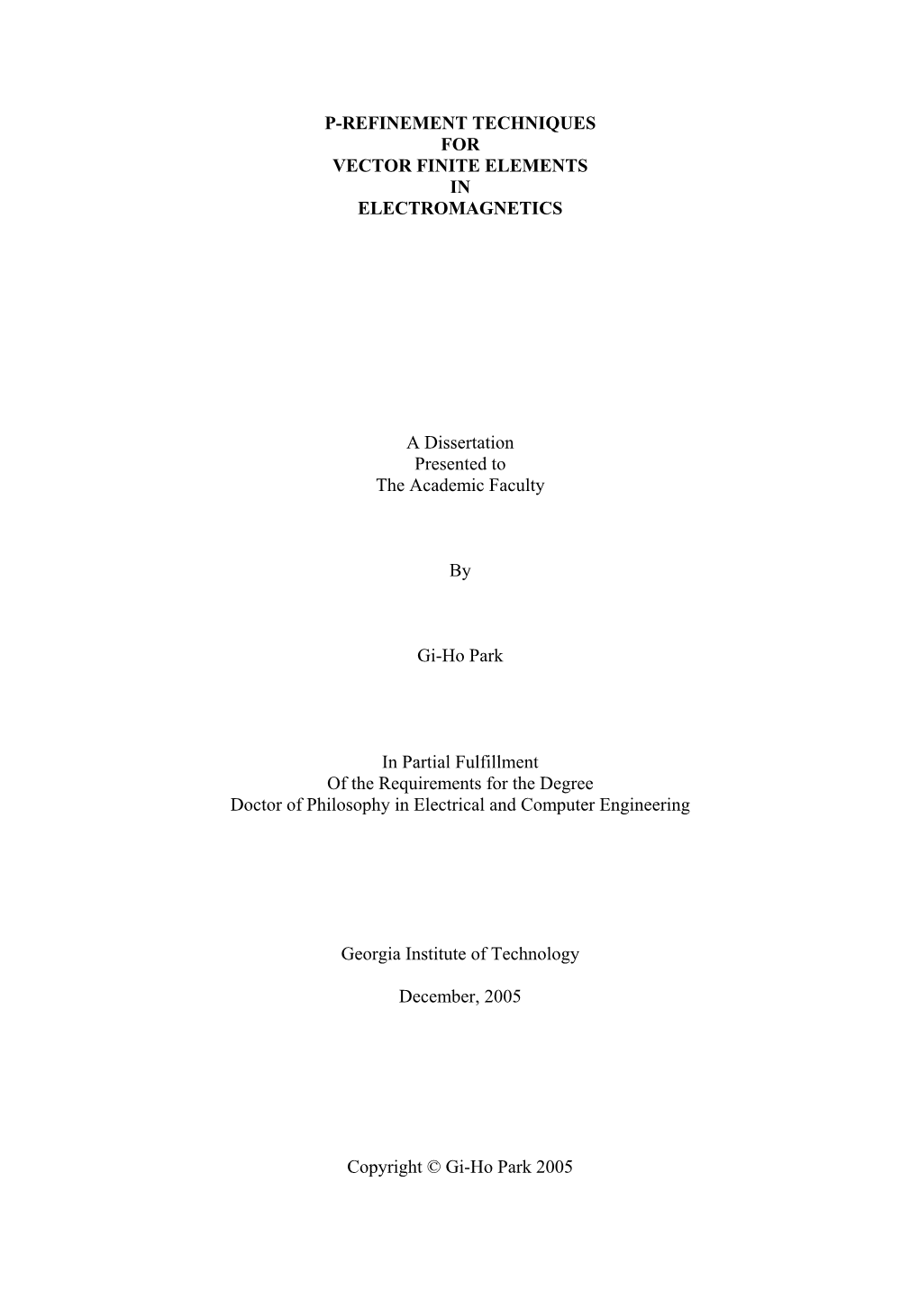 P-Refinement Techniques for Vector Finite Elements in Electromagnetics