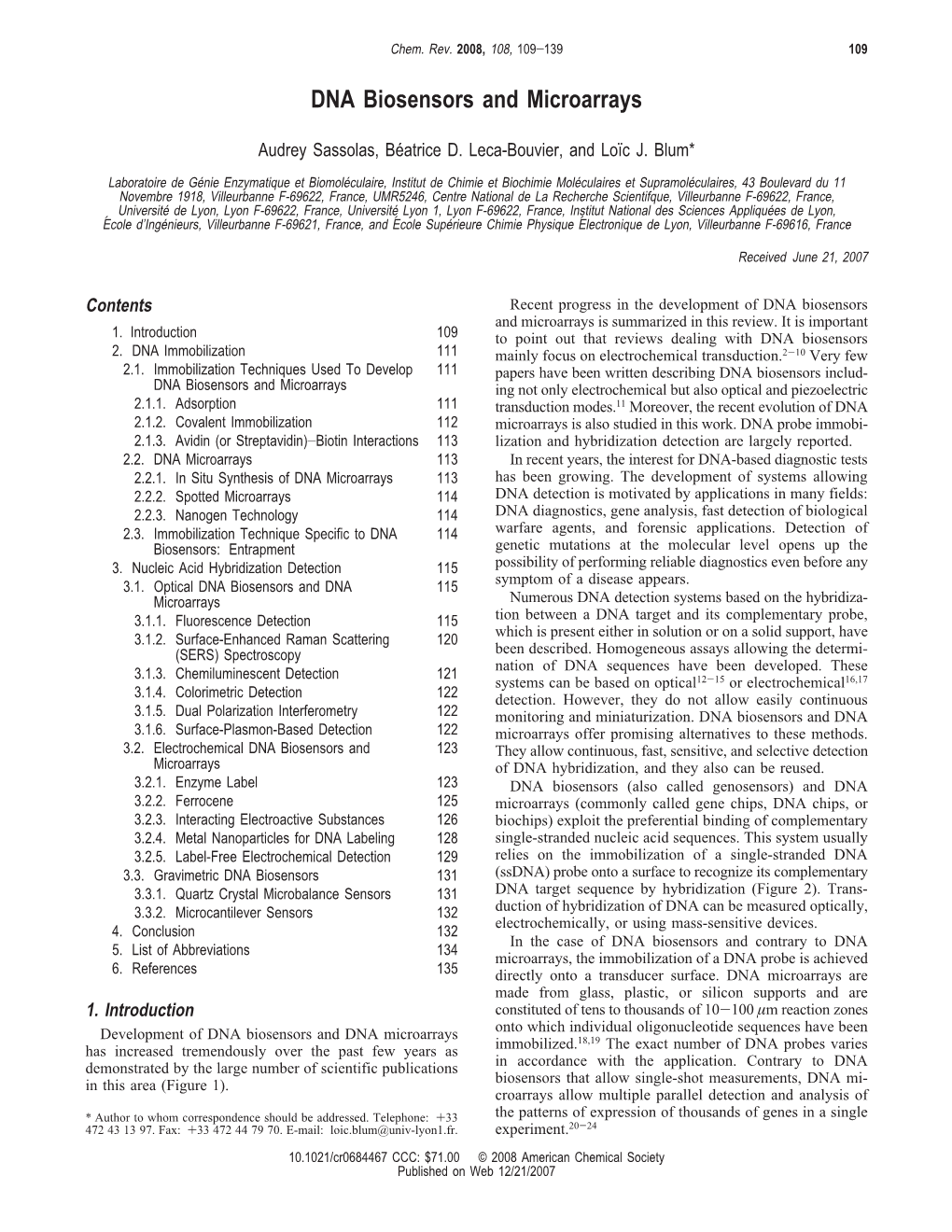 DNA Biosensors and Microarrays