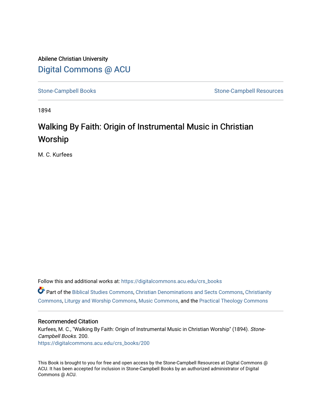 Origin of Instrumental Music in Christian Worship