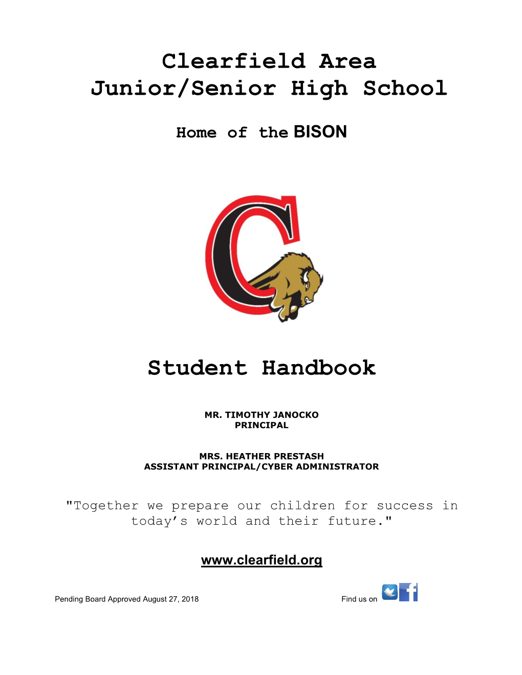 Clearfield Area Junior/Senior High School Student Handbook