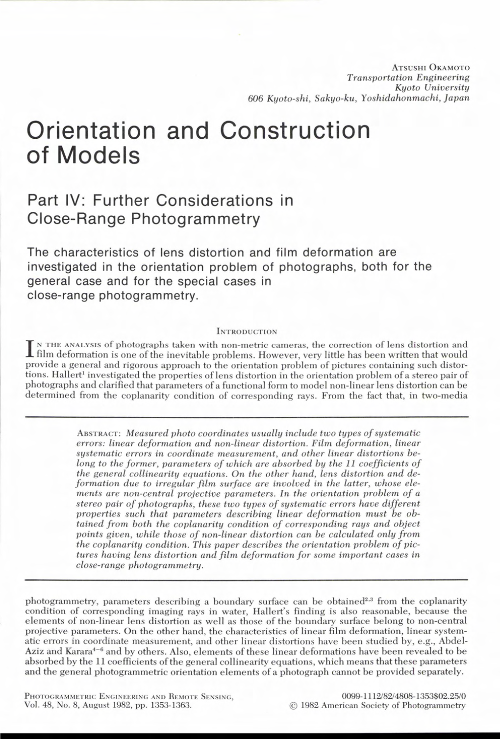 Orientation and Construction of Models