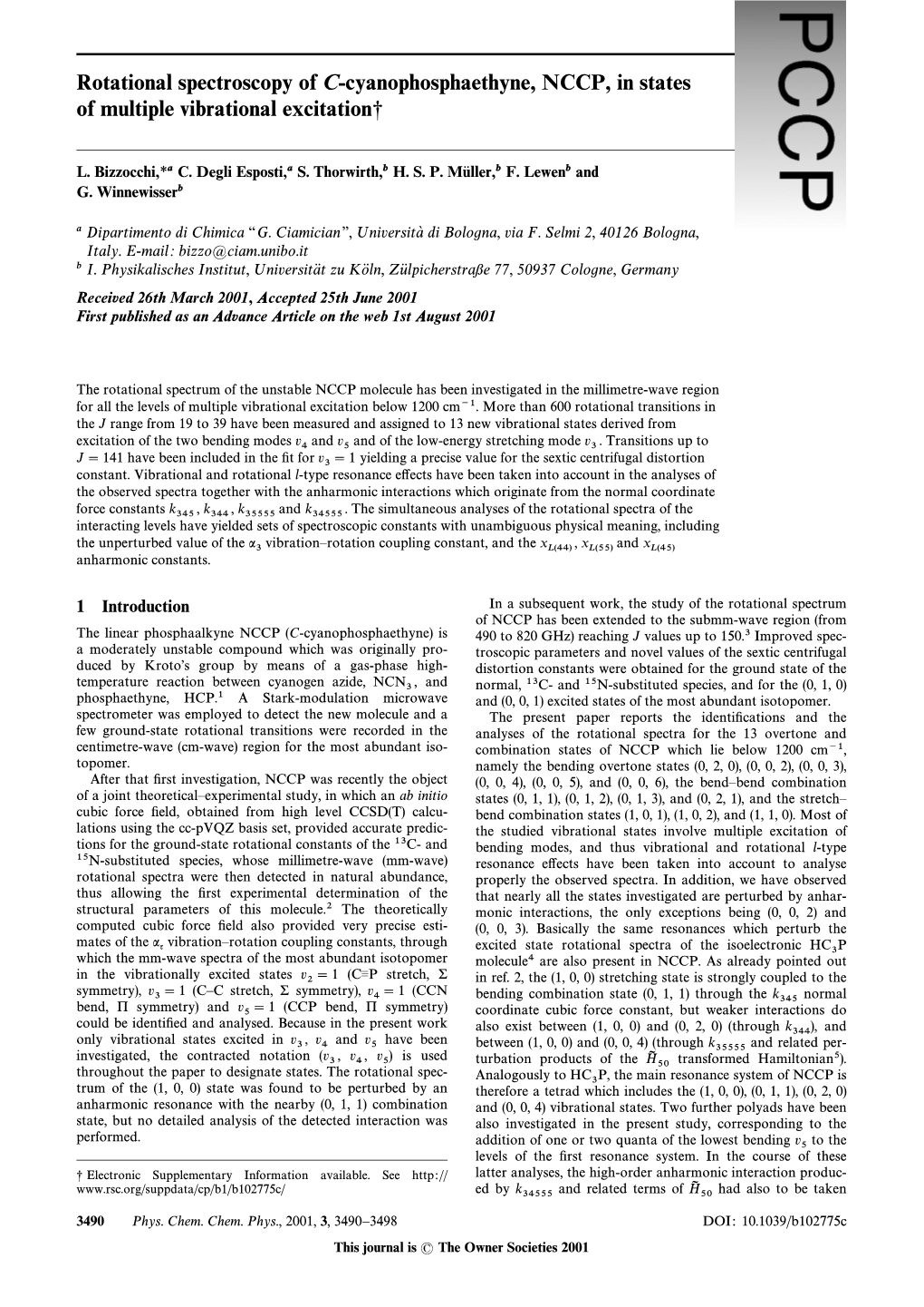 Rotational Spectroscopy of C-Cyanophosphaethyne, NCCP, in States of Multiple Vibrational Excitation¤